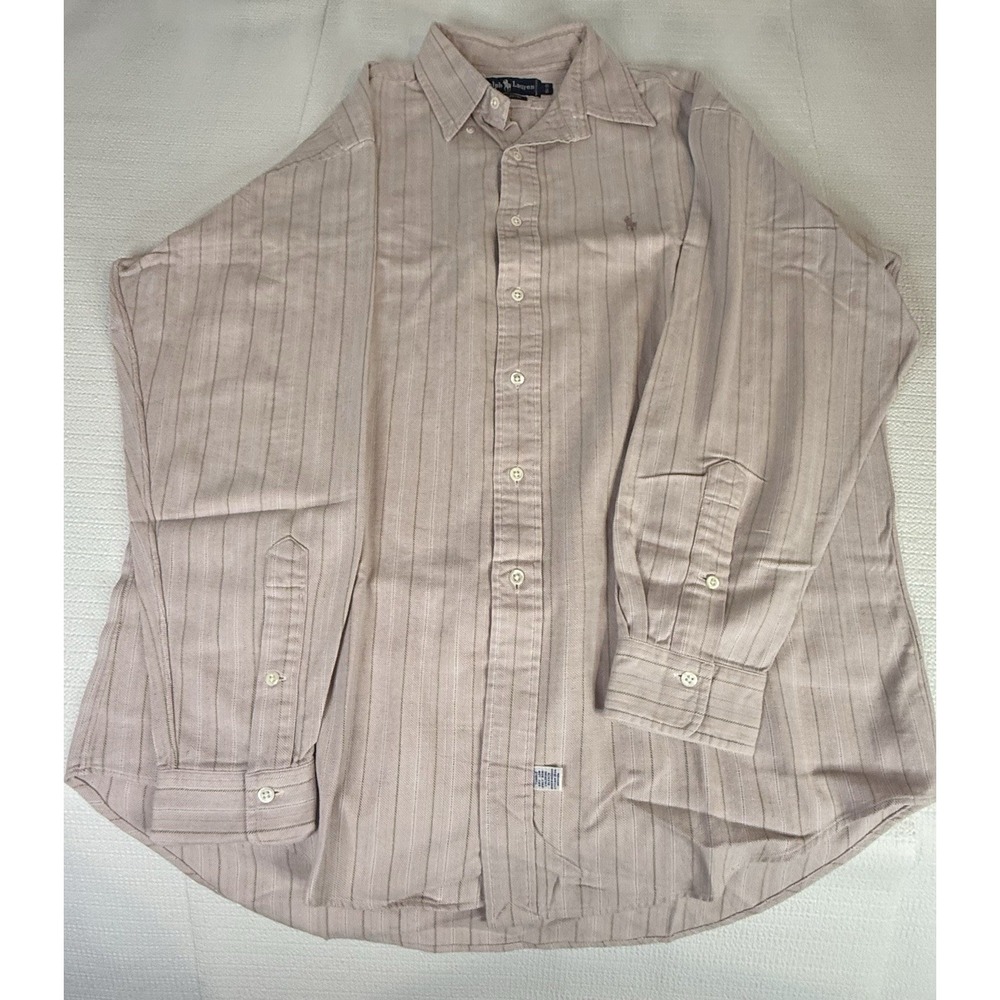 Polo Ralph Lauren Shirt Mens 16.5 34/35 Pink Oxford Button Down Classic Fit